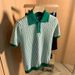Men's Clothing Thin Ice Silk Men's High End Grid Pattern Contrast Color Short Sleeved T Shirt_viptrois.com
