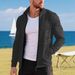 Men's Clothing Men's Lightweight Fleece Zip-Up Sweater - Casual Loose Fit Knit Jacket (4 Colors, S-3XL)_viptrois.com