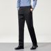 Pure Men's Wool And Silk Blend Business Casual Pants Autumn Winter Workwear Elastic Straight High Waist Suit Trousers_viptrois.com