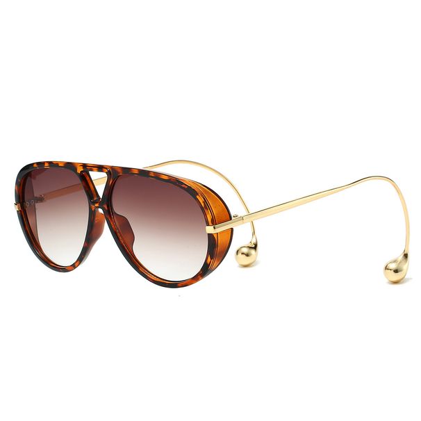 Aviator Sunglasses With Double Bridge - Oversized Metal Frame & UV400 Protection | Retro Orange Lens For Men & Women_viptrois.com