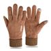Men's autumn and winter suede gloves thick warm touch screen outdoor cycling driving delivery non slip full finger gloves_viptrois.com