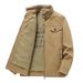 Men’s Lightweight Cotton Jacket – Breathable Stand Collar Zip-Up (Khaki/Olive/White/Black, M-6XL, Relaxed Fit, Travel-Ready)_viptrois.com