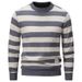 2023 New Winter Men's Slim Striped Round Neck Versatile Warm Pullover Sweater Bottoming Shirt_viptrois.com