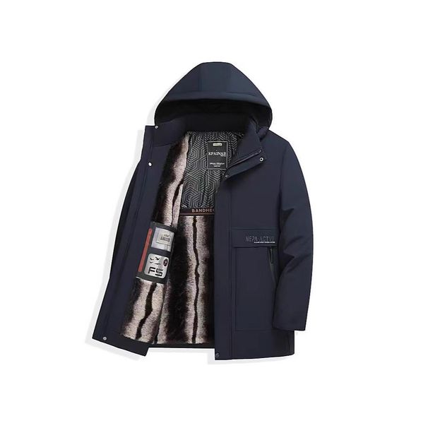 Autumn Winter New Outdoor Casual Inner Large Pile Fleece Thermal Insulion Warm Men's Mid-Length Parka Cotton Jacket_viptrois.com