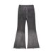 High Street American Style Washed Gradient Frayed Jeans Unisex Loose Slightly Flared Wide Leg Slimming Versatile_viptrois.com