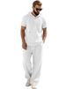 Men's Casual Hooded Button-Down Shirt With Matching Shorts Set - Breathable Summer Outfit_viptrois.com