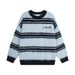 Pure American Retro Lazy Style Striped Sweater For Men Couples Autumn Winter New Loose Niche Casual Color-Block Knitted Top_viptrois.com