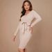 Maternity Dress European And American V Neck Long Sleeved Knitted Cross Border Foreign Trade Fashion Tight Short V Neck Maternity Dress_viptrois.com