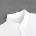 Men's Clothing Foreign Trade Men's Clothing White French Striped Short Sleeved Shirt Men's Casual Men's Button Down Suit Shirt Trousers_viptrois.com