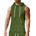 2024 Men's Casual European Size Summer Jacquard Knitted Hoodie Sleeveless T-Shirt Patch Pocket Drawstring Vest_viptrois.com