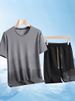 Men's Clothing Ice Silk Short Sleeved T Shirt Suit Men's Summer Sports Quick Drying Playing Ball Fitness Trend Half Sleeved Sports Running T Shirt_viptrois.com