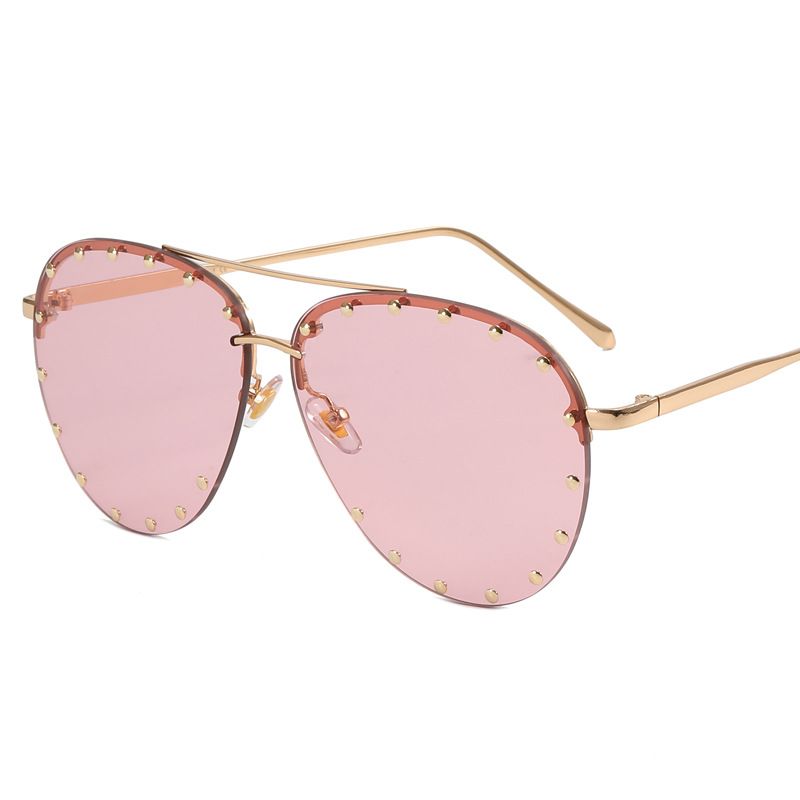 Men's Sunglasses Rice Nail Sunglasses Men And Women Frameless Toad Sunglasses Fashion Punk Anti Blue Light Sunglasses_viptrois.com