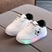 Mother & Kids Children's luminous shoes 2024 Korean version new children's sports shoes white shoes five-pointed star student shoes baby toddler shoes_viptrois.com