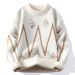 "Men's Classic Knit Sweater - Warm Winter & Autumn Pullover, Soft Long Sleeve Crewneck, Casual & Stylish (Black/White/Khaki/Dark Gray/Red)"_viptrois.com