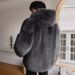 Men's Clothing 2024 Winter New Tuscan Fox Coat Men's Thickened Leather Youth Hooded Fur Coat Trend_viptrois.com