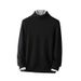 Men's Semi-Turtleneck Sweater, Winter Wool Blend Knit Pullover, Slim Fit Breathable Thermal Top, Stylish Casual Wear_viptrois.com