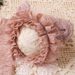 Ylsteed 2 Pieces Set Newborn Infant Photo Shooting Lace Romper with Ear Hat Dusty Pink Baby Girl Photography Clothes_viptrois.com