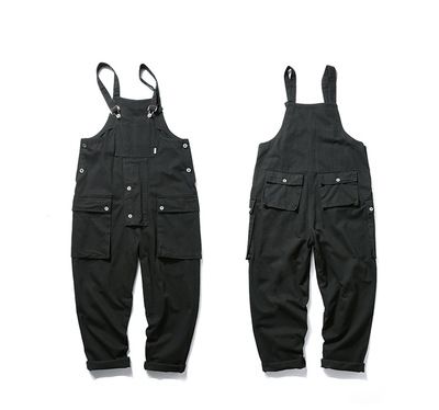 Casual Overalls Men's Cargo Pants Fashion Overalls Loose Suspenders_viptrois.com