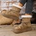 SHLIANG New Women's Thick Bottom Snow Boots Round Toe Fashionable Lace Up Short Casual Warm Cotton Shoes Winter Essential Footwear X0063_viptrois.com