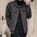 Men's Clothing Designer denim jacket for men with lapel and full body printed workwear tops Autumn trendy high end retro jacket_viptrois.com