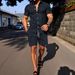 Men's Solid Color Summer Casual Suit Short Sleeve Lapel Shirt And Shorts Set Breathable Business Vacation Wear_viptrois.com