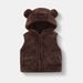 New Autumn And Winter Plush Hooded Zipper Children's Vest Bear Outer Wear Sleeveless Jacket Top School Uniform Artifact_viptrois.com