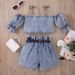 Baby Clothing Girls' Clothes Halter With Pinched Lantern Sleeves Single Breasted Cardigan Top High Waist With Belt Shorts_viptrois.com
