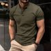 Unbeatable Quality Ins Casual Summer New Men's Button Henry Polo Short Sleeved Shirt_viptrois.com