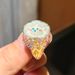 Kids Shoe Charms - Glitter Princess & Ice Cream Bunny Decor With Rainbow Clips (Detachable Shoe Accessories For Girls)_viptrois.com