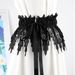Unisex Texture waist wrap skirt female lace wide belt elastic waist wrap with decorative dress design sense_viptrois.com