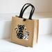 Beach Bag Vintage Tote Bag Natural Linen Simple Shopping Bag Flax Jute Tote With Hand Gift_viptrois.com