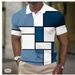 Men's Clothing New Men's Casual Short Sleeved Polo Shirt Top Plaid Waffle_viptrois.com