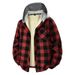 Men's Clothing Autumn And Winter New Lambskin Cardigan Hooded Sweatshirt Plus Velvet Thick Warm Plaid Jacket Tops Men_viptrois.com