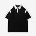 Men's Clothing POLO Shirt Summer Loose Lapel Casual Men's Short Sleeved Trendy Brand Color Matching Heavyweight Men's T Shirt Top POLO Shirt_viptrois.com
