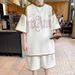 Men's Thin Sports Suit Trendy Casual Short Sleeve T-Shirt Set Summer Outfit_viptrois.com