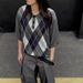 Men's Diamond Patterned Polo Shirt Short Sleeved Summer Retro Couple's Preppy Style Knitted Top_viptrois.com