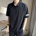 Summer New Style Turn-Down Collar Short Sleeve Polo Shirt For Men With Half-Zip Design, Niche, Mature, Casual, Trendy,_viptrois.com