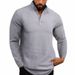 Men's Clothing Spring And Summer Thin Long Sleeved Shirt Casual Inch Clothing Stand Up Collar Polo Shirt Large Size Cotton And Linen Shirt Fat_viptrois.com