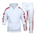 New autumn and winter casual multi-panel plush shoulder down hooded sweater fashionable sports set, men's_viptrois.com