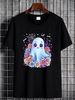 Cute Ghost Flower Halloween Costume Girl Women Spooky Season T-Shirt Versatile T-Shirt For Women Casual Soft Unisex Stylish Breathable Graphic Fashion Designer Clothes Women Summer Casual Streetwear Female Slightly Comfortable Women Top Graphic Tees_viptrois.com