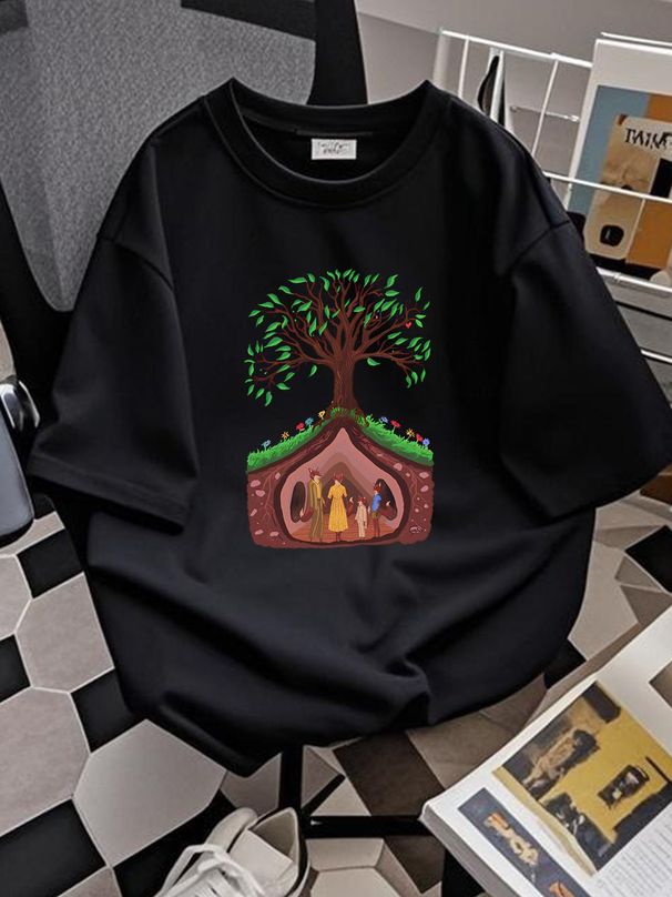 Fantastic Mr. Fox Inspired T Shirt Artwork, Wes Anderson Breathable Versatile Homme Graphic Casual Soft Summer Stylish Comfortable Slightly_viptrois.com