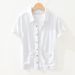 Men's Clothing Casual Artistic Simple Large Size Breathable Cotton And Linen Shirt Ramie Shirt Lapel Short Sleeve_viptrois.com