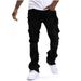 Men's Clothing Cross Border Supply Of European And American Men's Ripped Flared Tassel Stretch Jeans New Style_viptrois.com