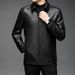 Suitable For All Seasons Jacket 2025 Autumn New Fashion Business Turn-down Collar Fleece-lined Casual Men's Leather Coat_viptrois.com