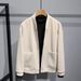 Men's Coat Simple Stand Collar Sweater Jacket Autumn And Winter New Texture Splicing Solid Color Trendy Brand Tops Men's Clothing_viptrois.com