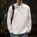 260g Heavyweight White Long Sleeve T-Shirt Base Shirt Spring And Autumn Inner Wear Men's Round Neck Sweatshirt_viptrois.com