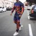 Men's Clothing Autumn And Winter Men's 3D Printed Octopus Round Neck Sweatshirt And Pants Set_viptrois.com