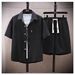 Men's New Short Sleeved Thin Handsome Sportswear Retro Trend Fashion Sports Suit_viptrois.com