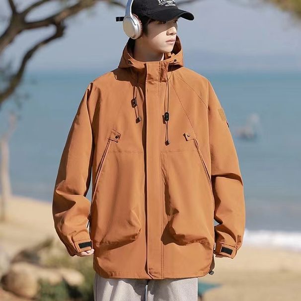 Men's And Women's Trendy Loose Waterproof Jacket, Fashionable And Versatile Windproof Outdoor Hiking Suit, Couple's Jacket_viptrois.com