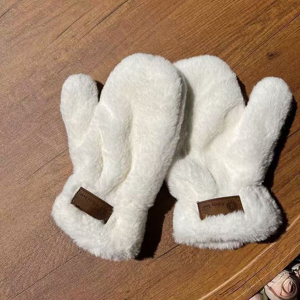 New Style Furry Bear Mittens Autumn Winter Cold-Proof Windproof Warm Cycling Fashion Cute Fleece-Lined Rabbit_viptrois.com